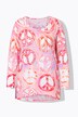 T-shirt with peace print and long sleeves