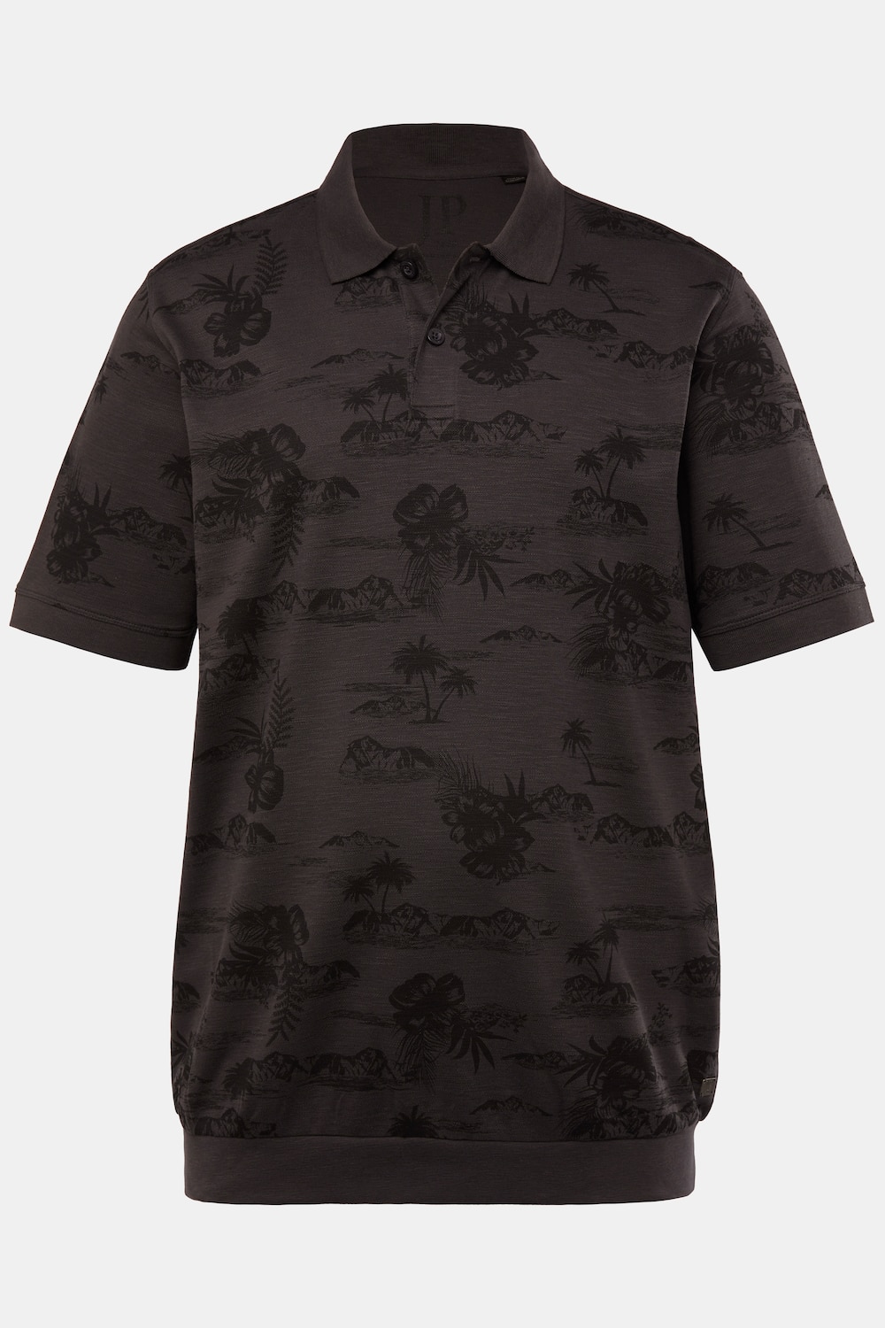 JP 1880 Poloshirt, Bauchfit, Halbarm, Piqué, Alloverprint, XXL bis 8 XL