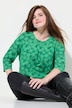 Shirt, bloemen, A-lijn, ronde hals, 3/4-mouwen