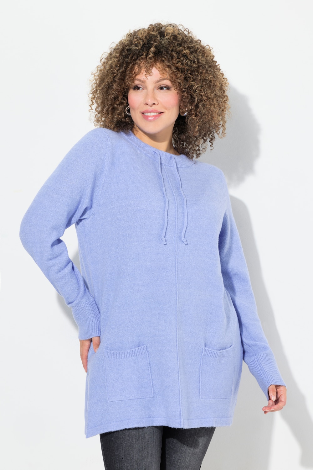 Große Größen Pullover, Damen, blau, Größe: 54/56, Synthetische Fasern/Polyester, Ulla Popken