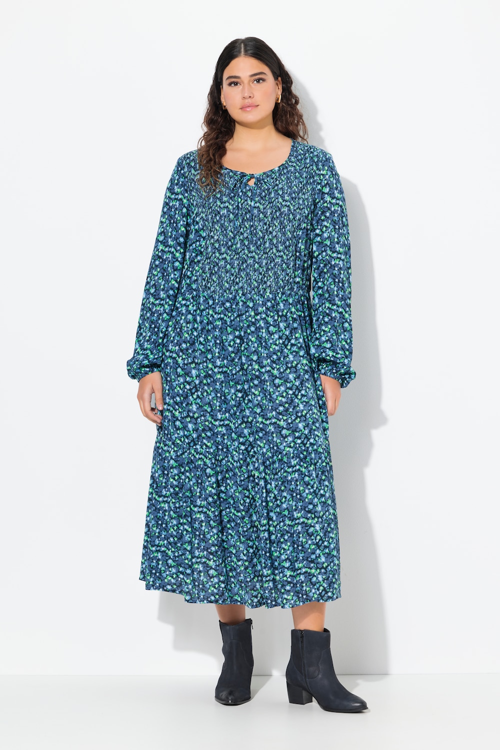 Große Größen Midikleid, Damen, blau, Größe: 58/60, Viskose, Ulla Popken