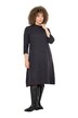 Úpletové šaty, A střih, stojáček, 3/4 rukávy