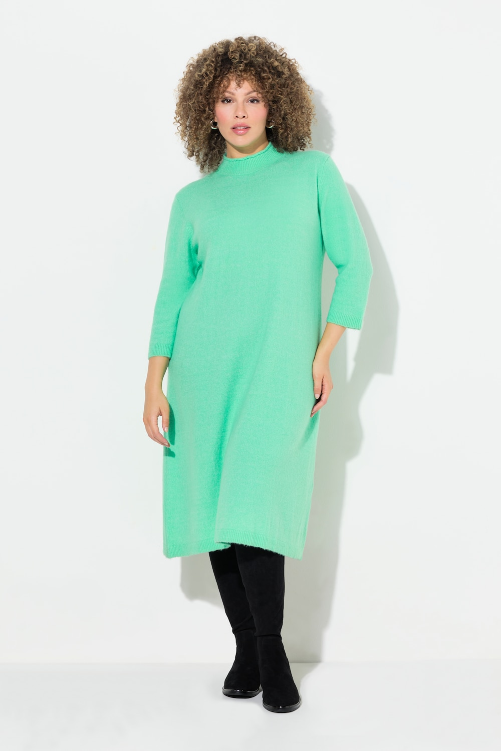 Thumbnail - Große Größen Strickkleid, Damen, türkis, Größe: 50/52, Synthetische Fasern/Polyester, Ulla Popken