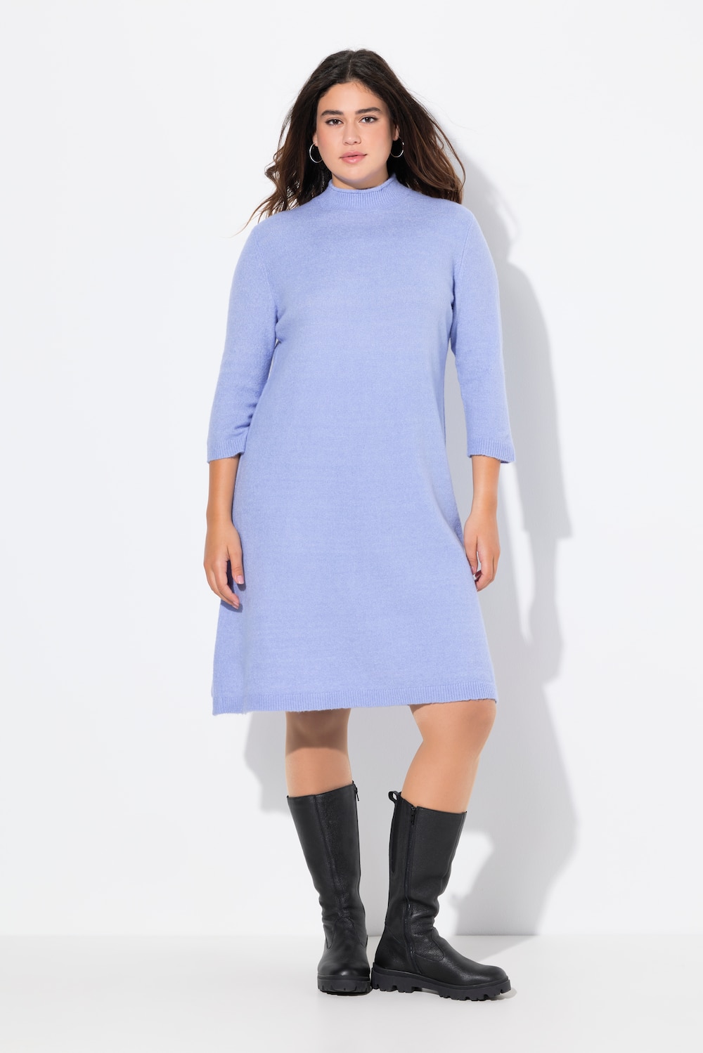 Große Größen Strickkleid, Damen, blau, Größe: 50/52, Synthetische Fasern/Polyester, Ulla Popken