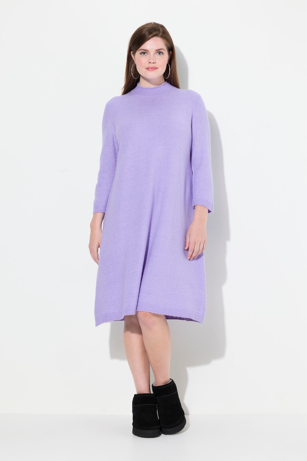 Große Größen Strickkleid, Damen, lila, Größe: 46/48, Synthetische Fasern/Polyester, Ulla Popken