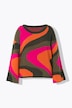 Genser, oversized, colormønster, trompetermer
