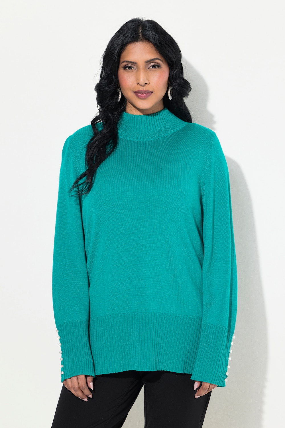 Große Größen Pullover, Damen, grün, Größe: 54/56, Wolle/Seide, Ulla Popken