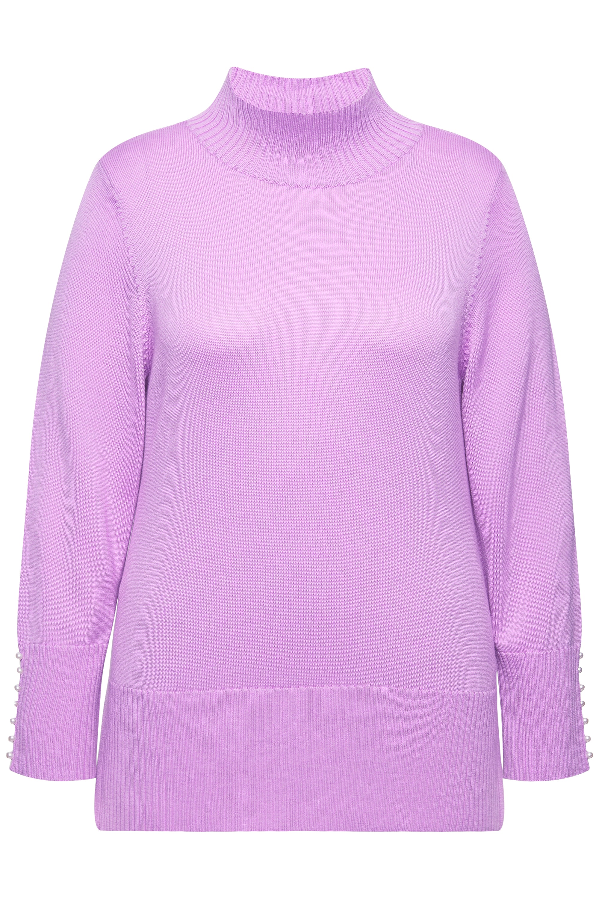 Ulla Popken Damen große Größen Pullover Woll Seidenmischung Stehkragen