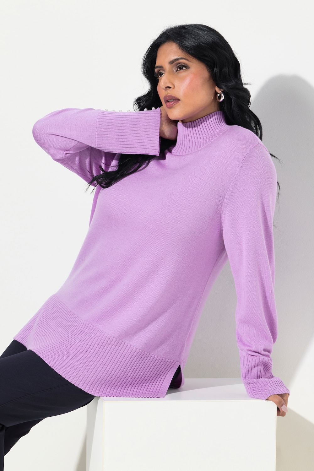 Große Größen Pullover, Damen, rosa, Größe: 46/48, Wolle/Seide, Ulla Popken