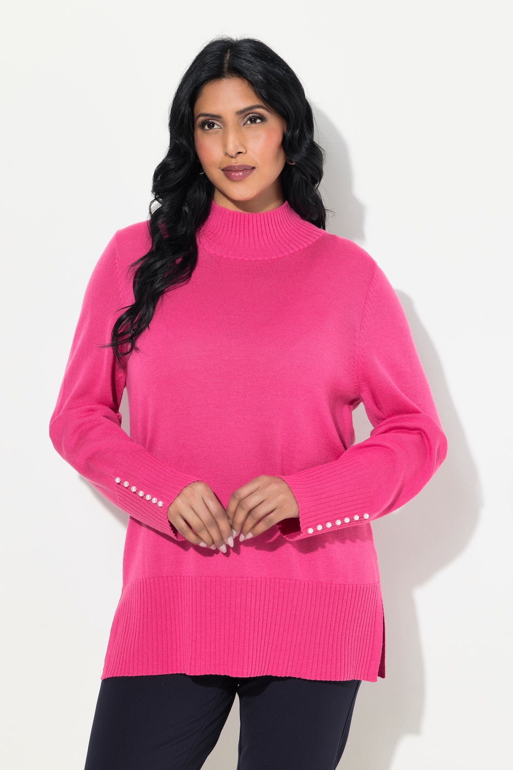 Große Größen Pullover, Damen, rosa, Größe: 58/60, Wolle/Seide, Ulla Popken