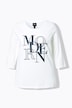 T-shirt col rond et manches 3/4, message MODERN sur la poitrine, collection Classic