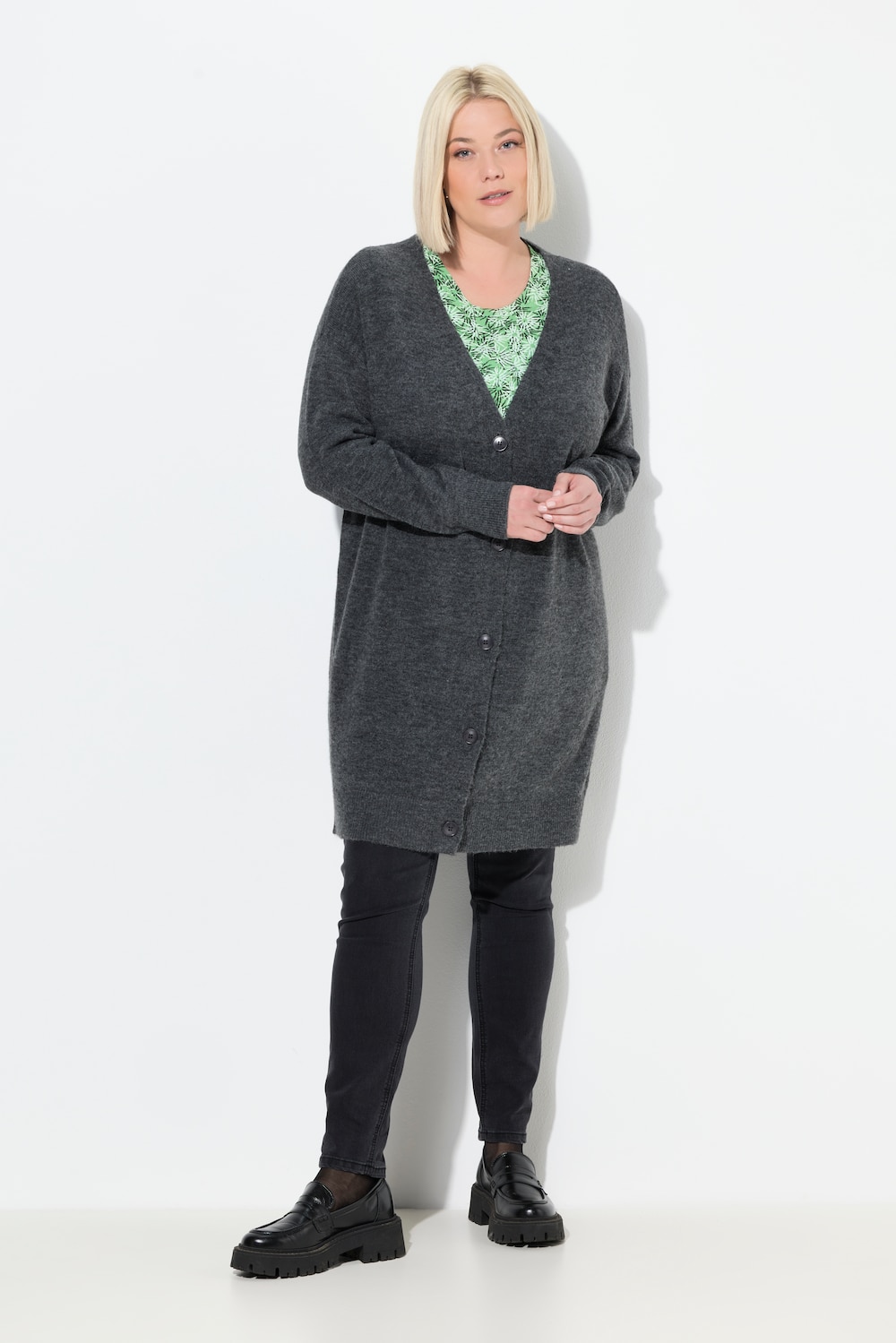 Große Größen Strickjacke, Damen, blau, Größe: 58/60, Synthetische Fasern/Polyester, Ulla Popken