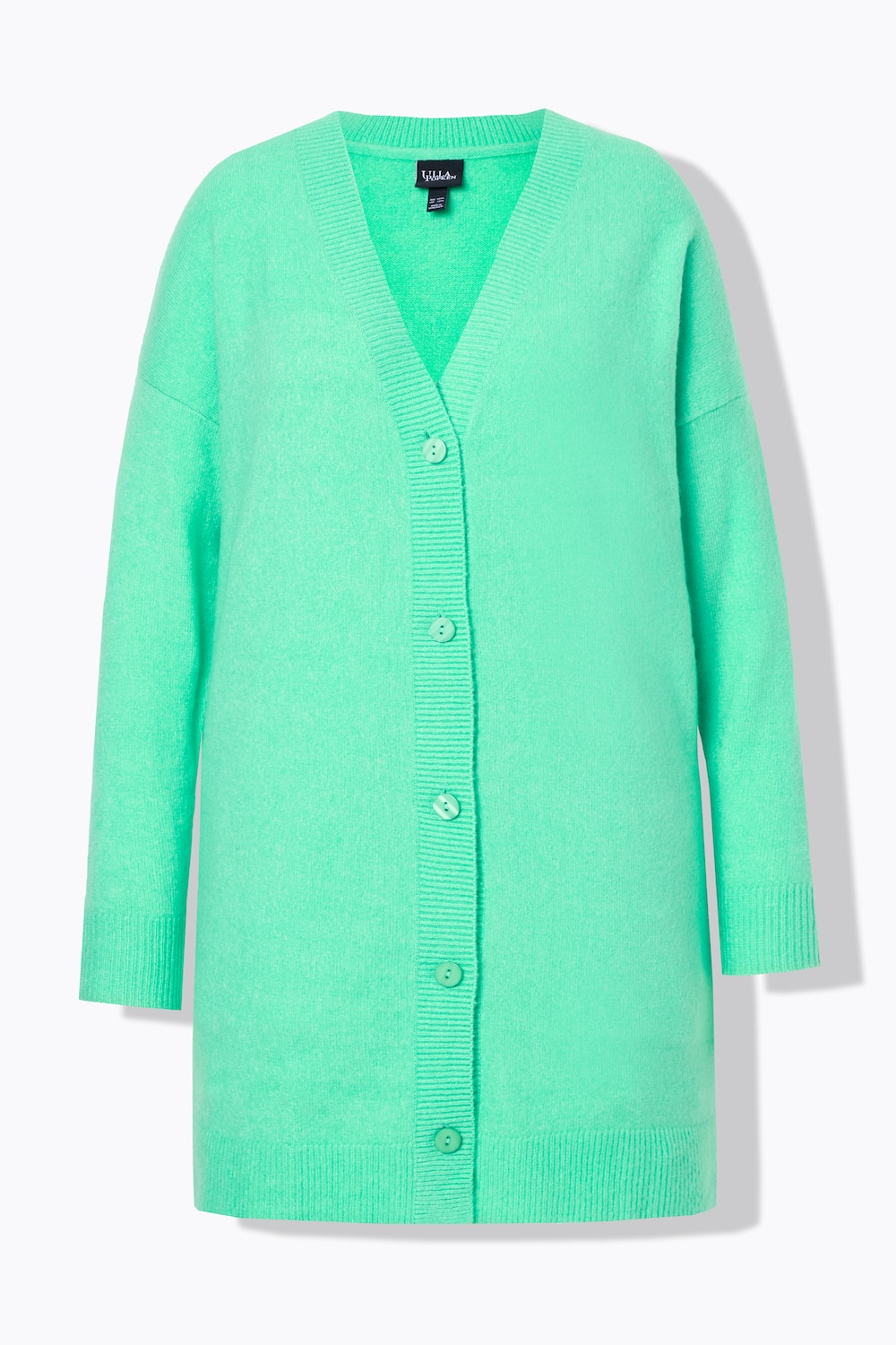 Stora storlekar Stickad kofta, Dam, turkos, storlek: 50/52, Syntetfibrer/Polyester, Ulla Popken