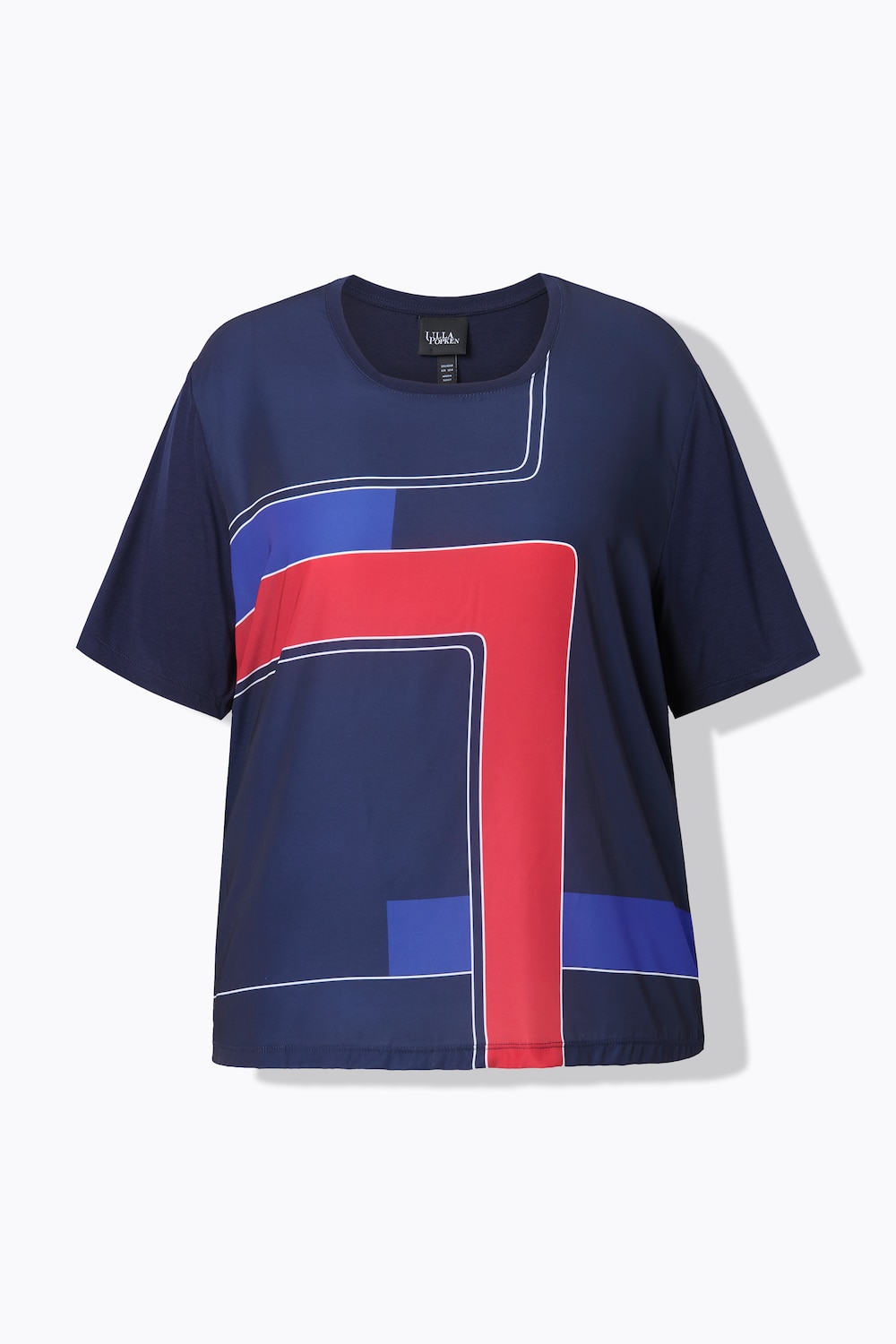 Stora storlekar Shirt, Dam, blå, storlek: 54/56, Polyester/Viskos, Ulla Popken