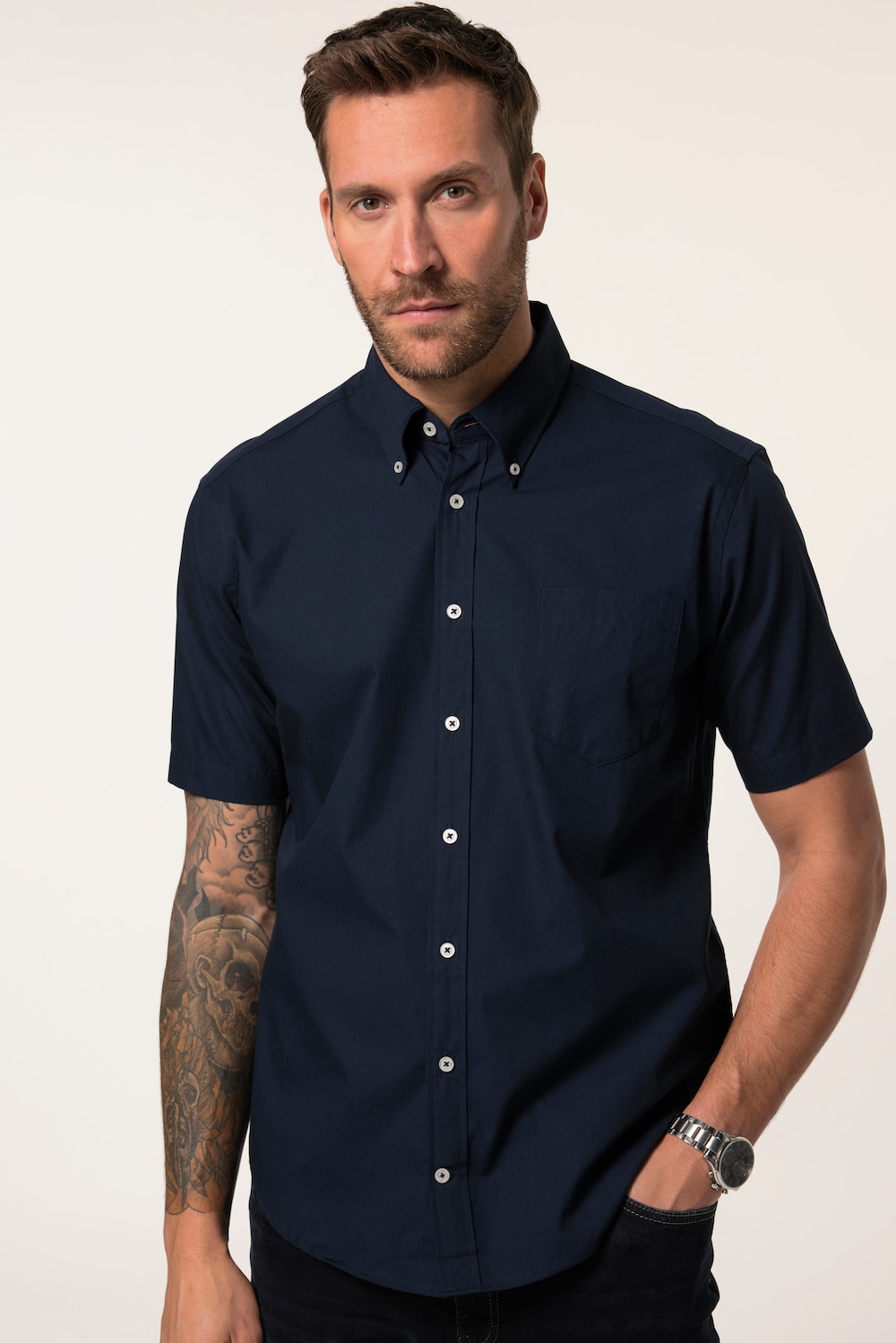 JP 1880 overhemd, korte mouwen, buttondown-kraag, Modern Fit, tot 8XL