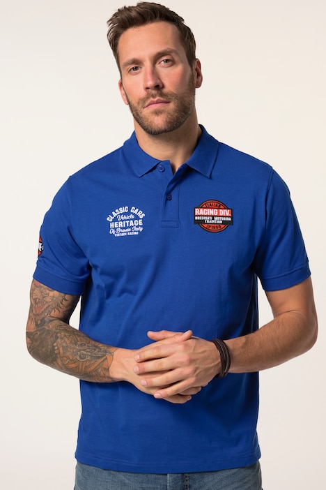 Maglia polo JP1880 con mezze maniche e applicazioni, disponibile fino alla tg. 8XL