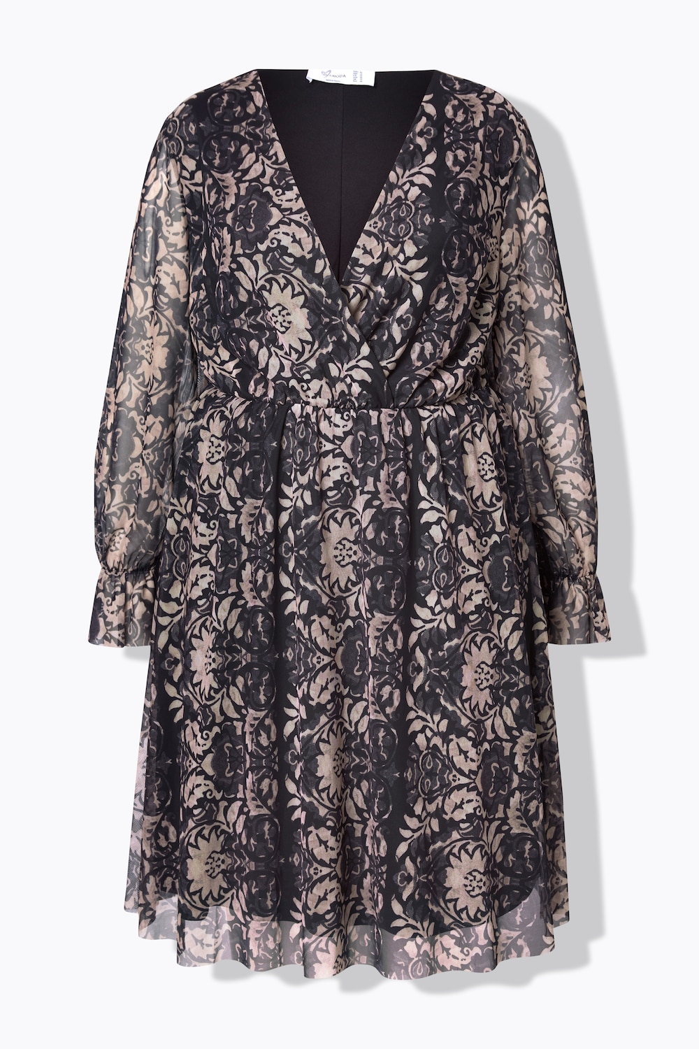 Stora storlekar Klänning, Dam, svart, storlek: 56, Polyester/Elastan, Mia Moda