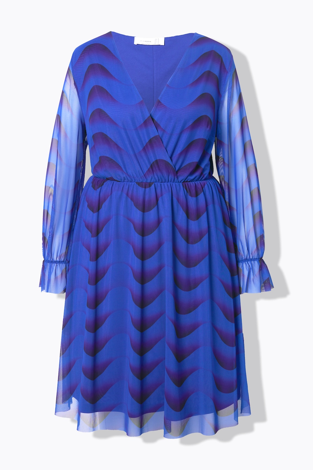 Stora storlekar Klänning, Dam, blå, storlek: 44, Polyester/Elastan, Mia Moda