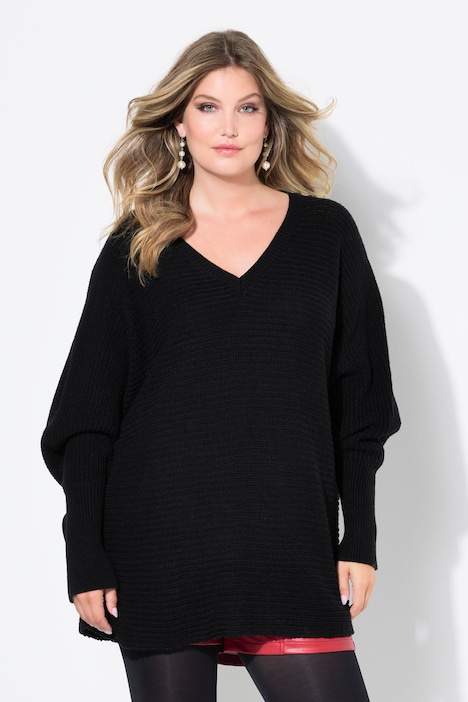 Pullover, Poncho-Look, V-Ausschnitt