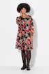 Long-sleeve camouflage gathered mesh dress