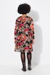 Long-sleeve camouflage gathered mesh dress