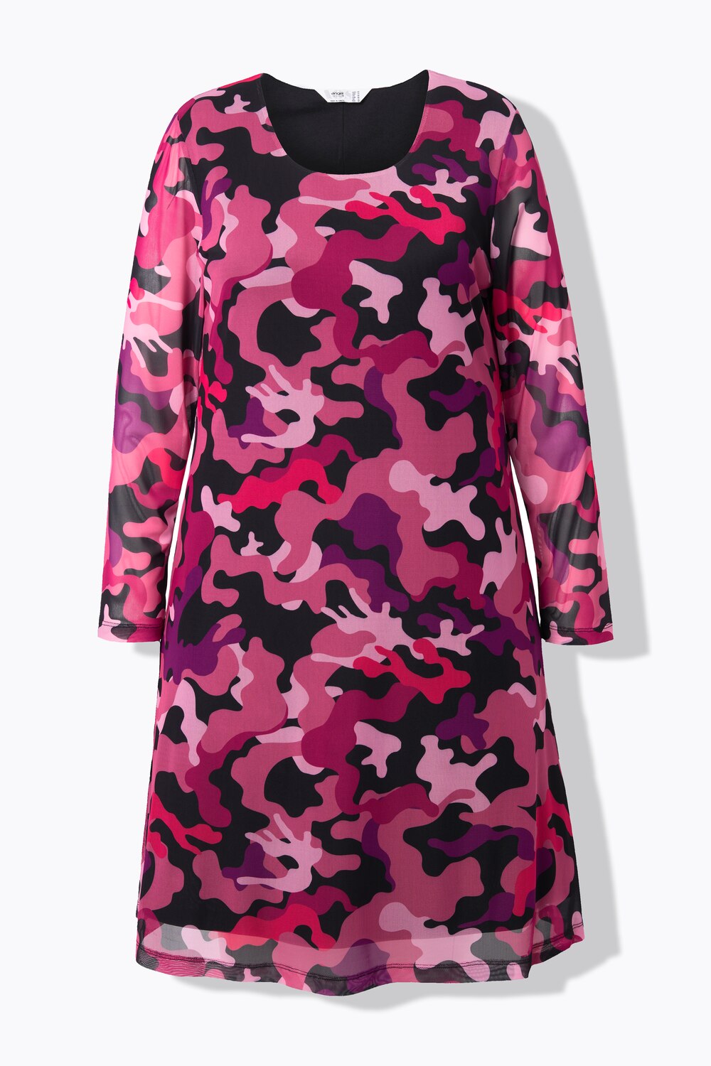 Stora storlekar Mesh-klänning, Dam, rosa, storlek: 60, Polyester/Elastan, Angel of Style