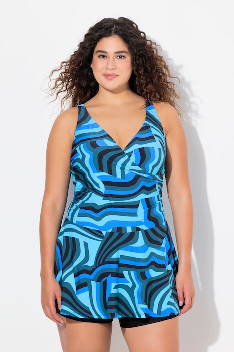 Retro Print One Piece Swim Dress