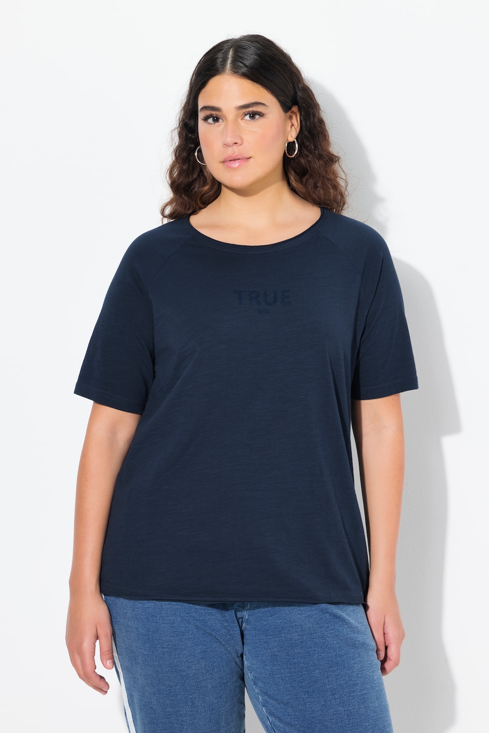 Große Größen Shirt, Damen, blau, Größe: 46/48, Baumwolle, Ulla Popken
