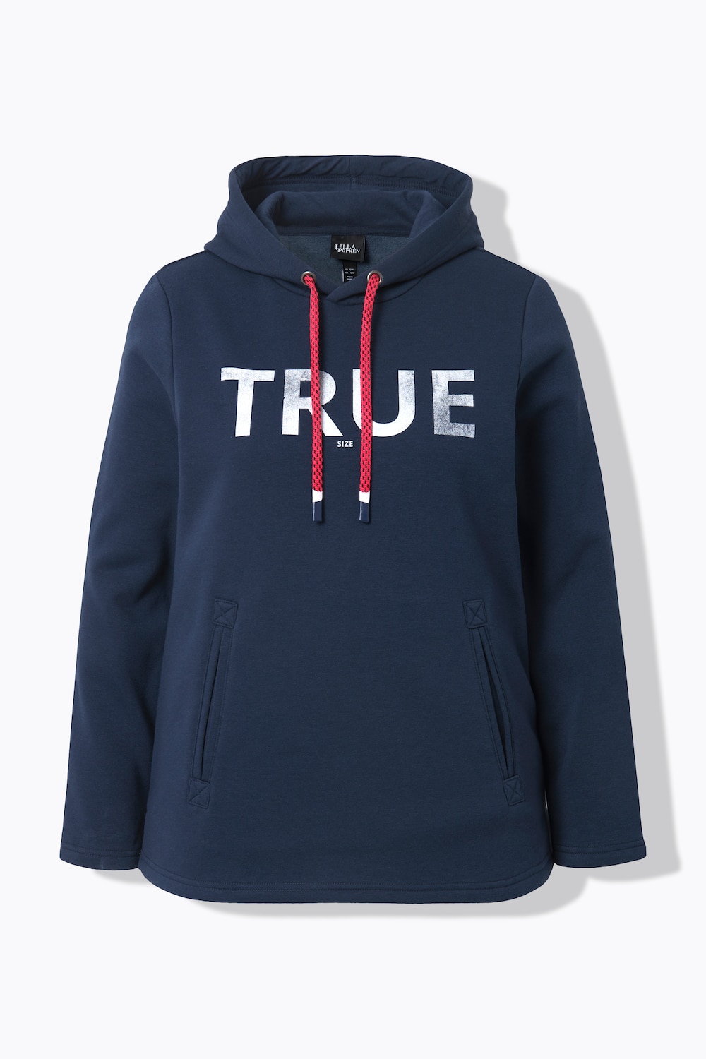 Stora storlekar Hoodie, Dam, blå, storlek: 42/44, Bomull, Ulla Popken