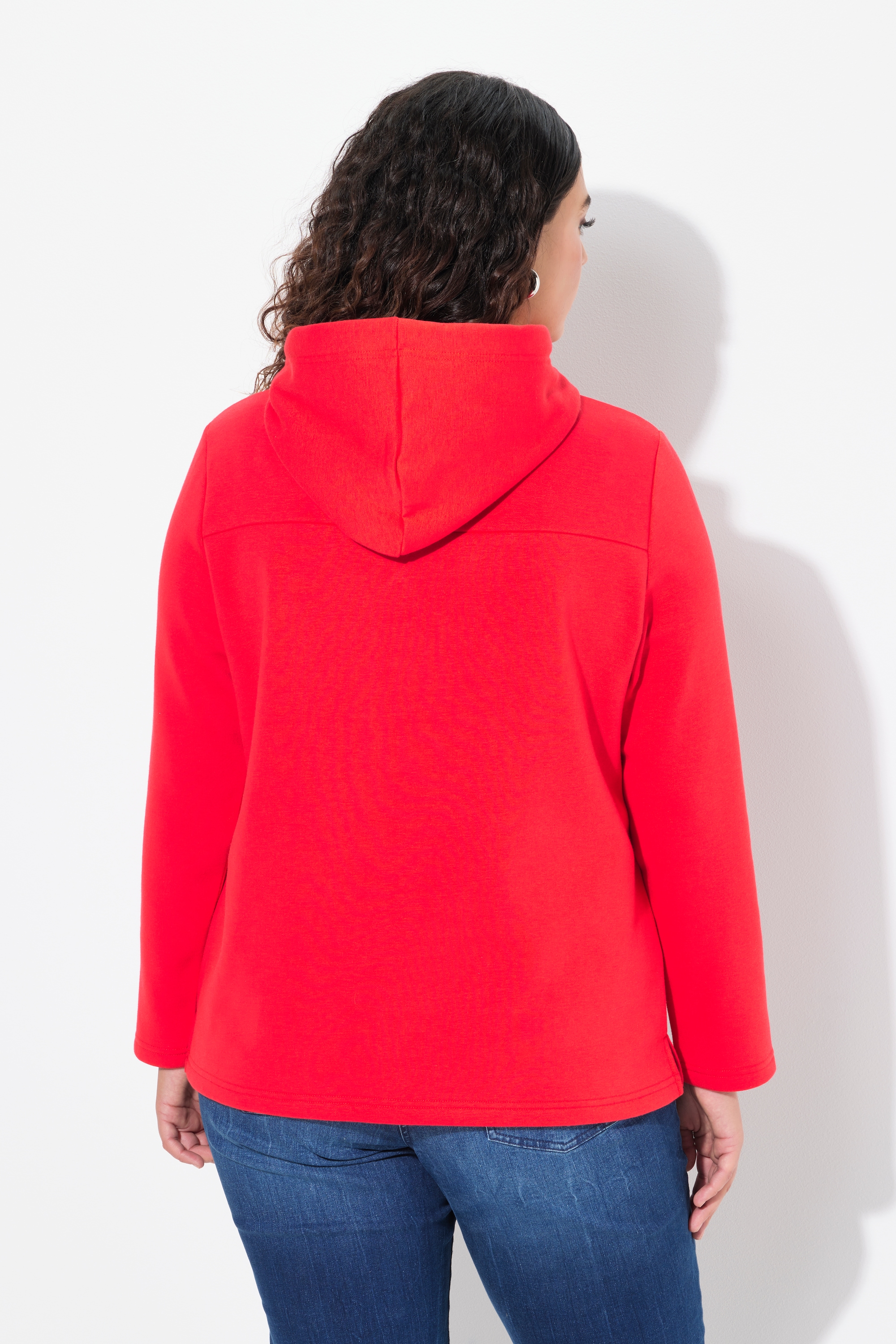 Ulla Popken Damen große Größen Hoodie True Kapuze Kordel Taschen Langarm 835805