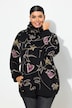 Sweatshirt, Scribble-hart patroon, opstaande kraag, lange mouw