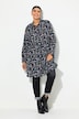 Longbluse, Scribble-Herz Muster, A-Linie, Langarm