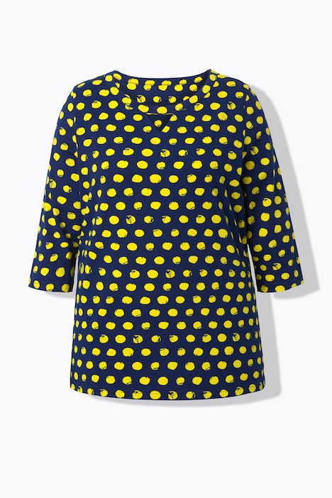 Shirt, Tupfen, Classic, Rundhals, 3/4-Arm