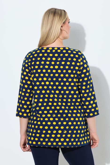 Shirt, Tupfen, Classic, Rundhals, 3/4-Arm