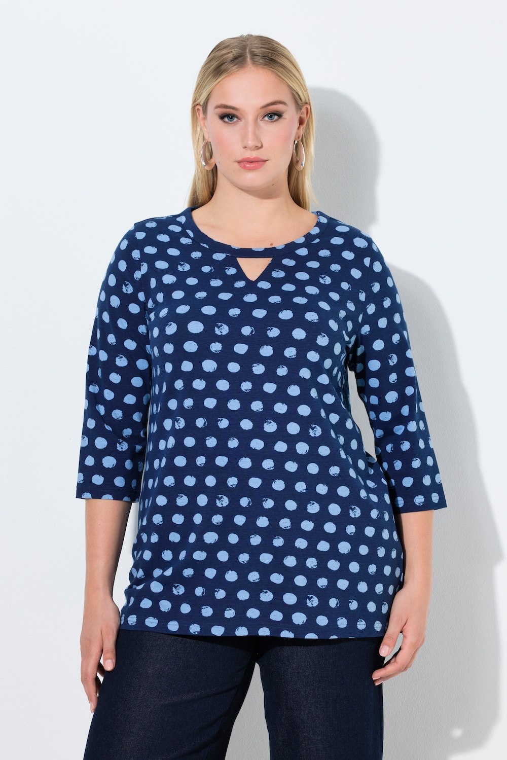 Große Größen Shirt, Damen, blau, Größe: 50/52, Baumwolle, Ulla Popken