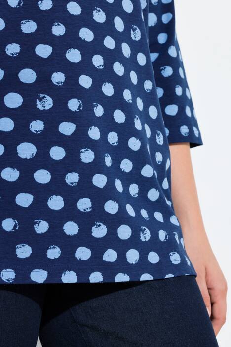 Shirt, Tupfen, Classic, Rundhals, 3/4-Arm