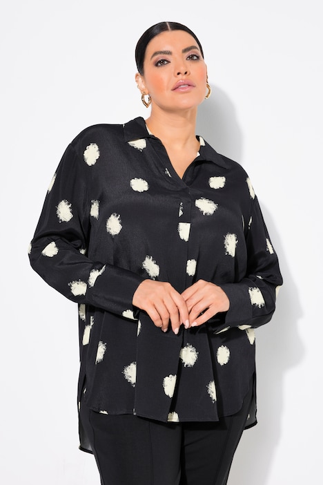 Abstract Polka Dot Long Sleeve Blouse