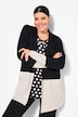 Strikjakke, sjalkrave, colorblocking