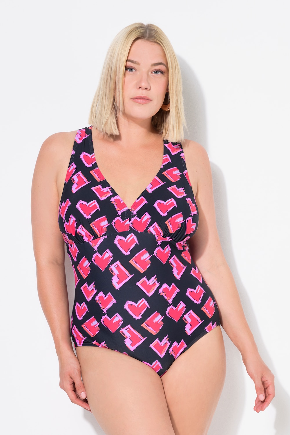 Thumbnail - Große Größen Badeanzug, Damen, schwarz, Größe: 60, Synthetische Fasern/Elasthan, Ulla Popken