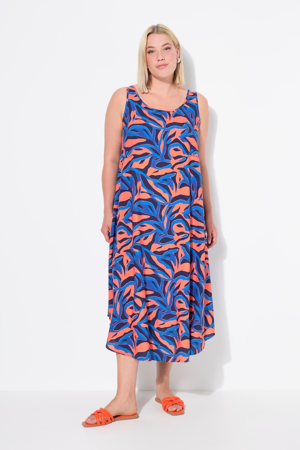 Große Größen Kleid, Damen, blau, Größe: 50/52, Viskose, Ulla Popken