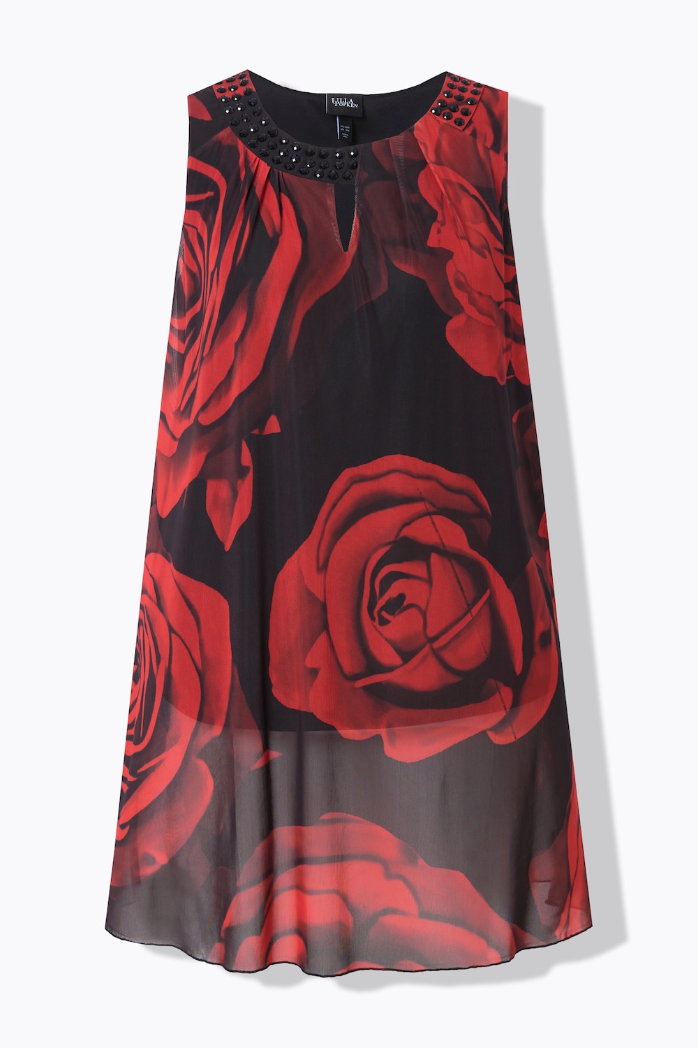 Stora storlekar Lång tunika, Dam, svart, storlek: 42/44, Polyester, Ulla Popken