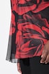 Chiffon blouse, rozen, oversized, ronde hals, korte mouwen