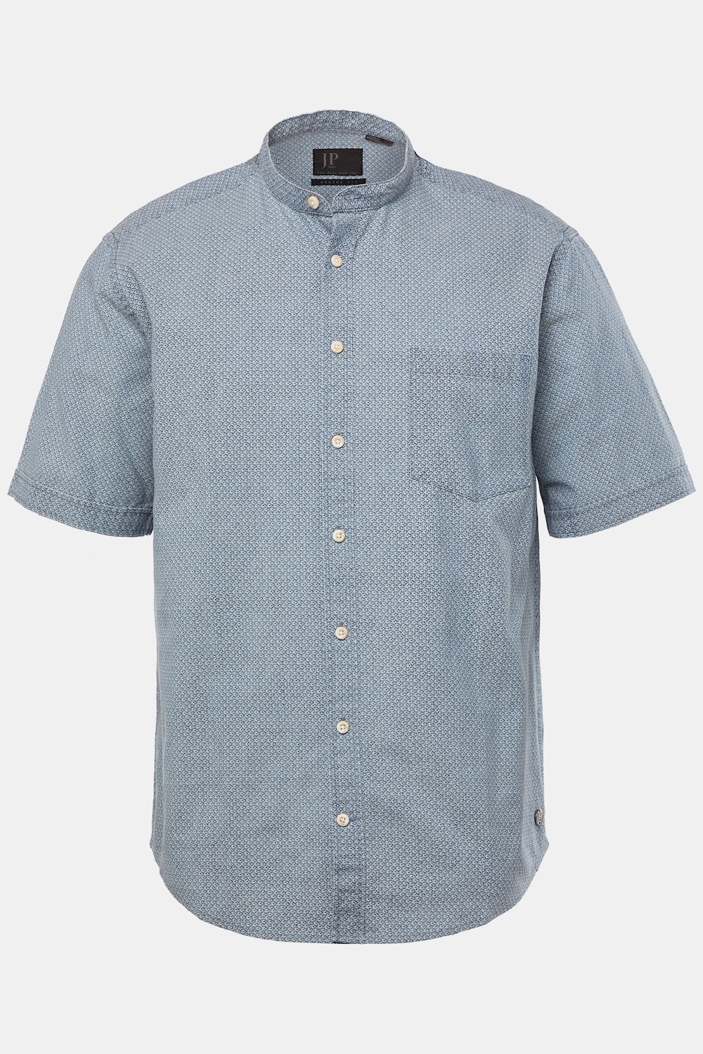 JP 1880 Hemd, Halbarm, Minimalprint, Stehkragen, Modern Fit, bis 8 XL