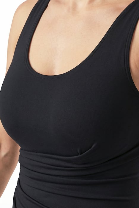 Badeanzug, Raffung, Softcups, Träger verstellbar, recycelt