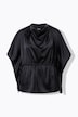 Shirtbluse, oversized, Wasserfall-Ausschnitt, Halbarm