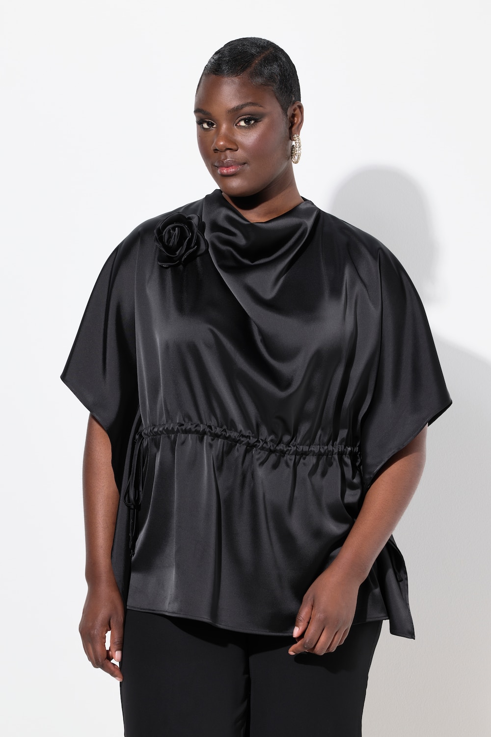 Große Größen Shirtbluse, Damen, schwarz, Größe: 42/44, Polyester, Ulla Popken