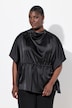 Shirtbluse, oversized, Wasserfall-Ausschnitt, Halbarm
