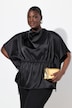 Shirtbluse, oversized, Wasserfall-Ausschnitt, Halbarm