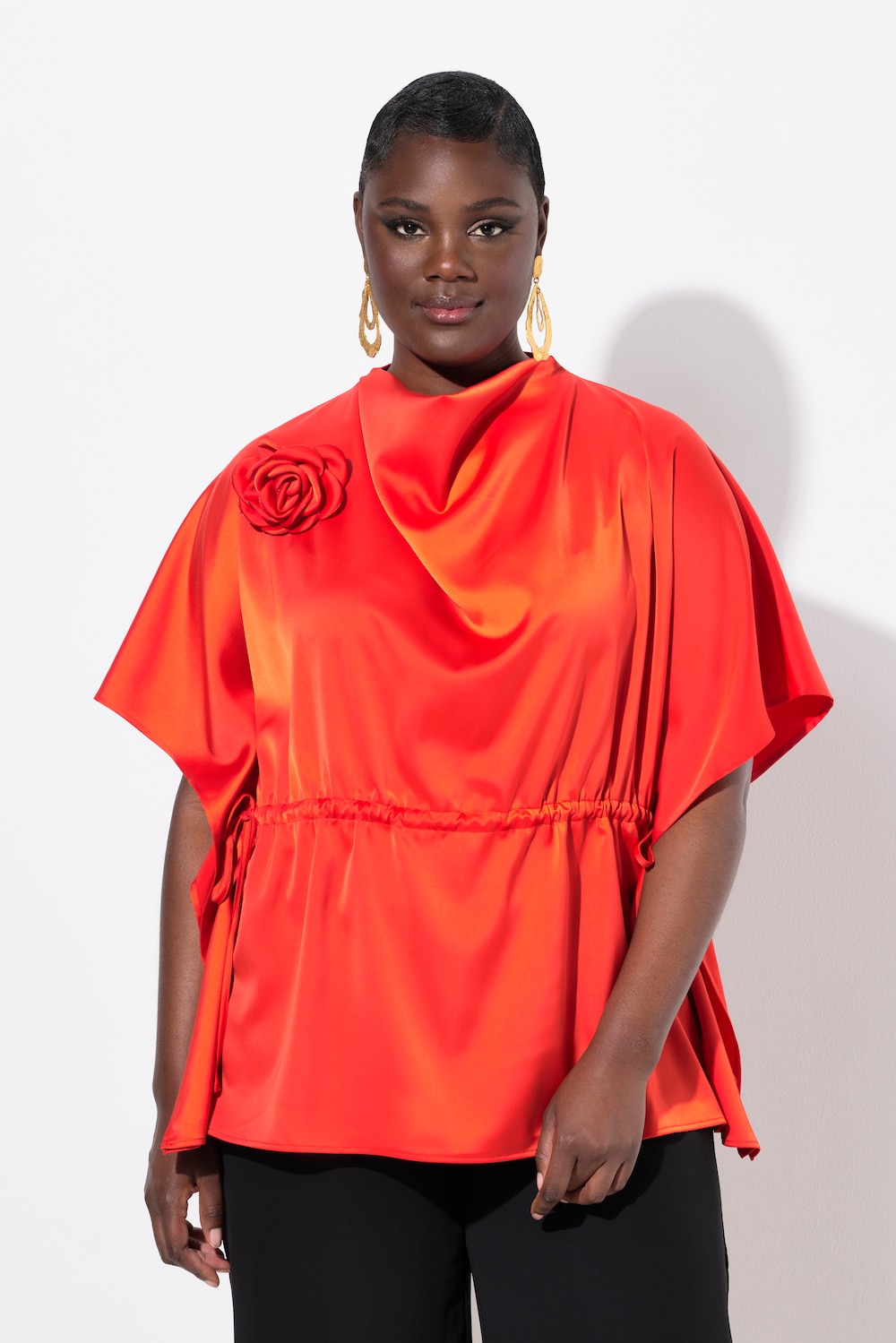 Große Größen Shirtbluse, Damen, rot, Größe: 58/60, Polyester, Ulla Popken