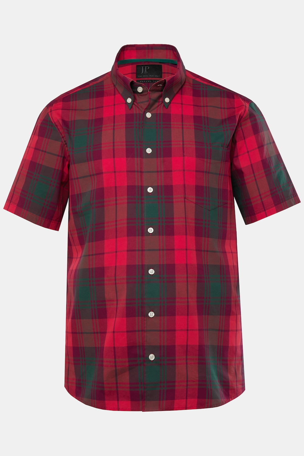 JP 1880 Karohemd, Halbarm, Buttondown-Kragen, Modern Fit, bis 8 XL